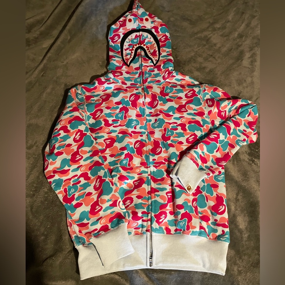 Cotton Candy bape shark hoodie